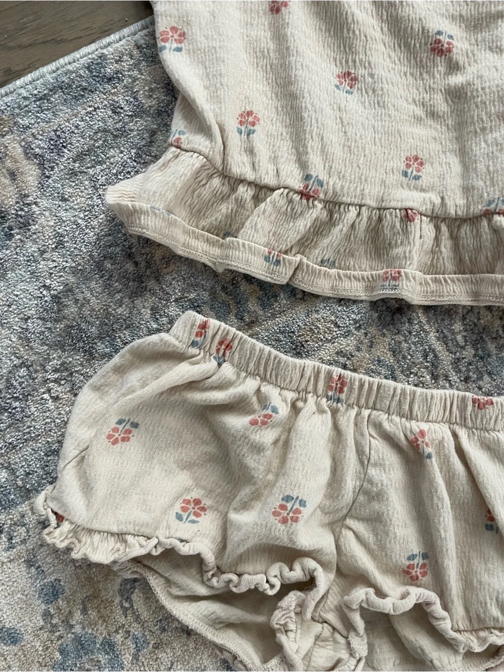 Carter's Cream Floral Ruffle Two-Piece Set